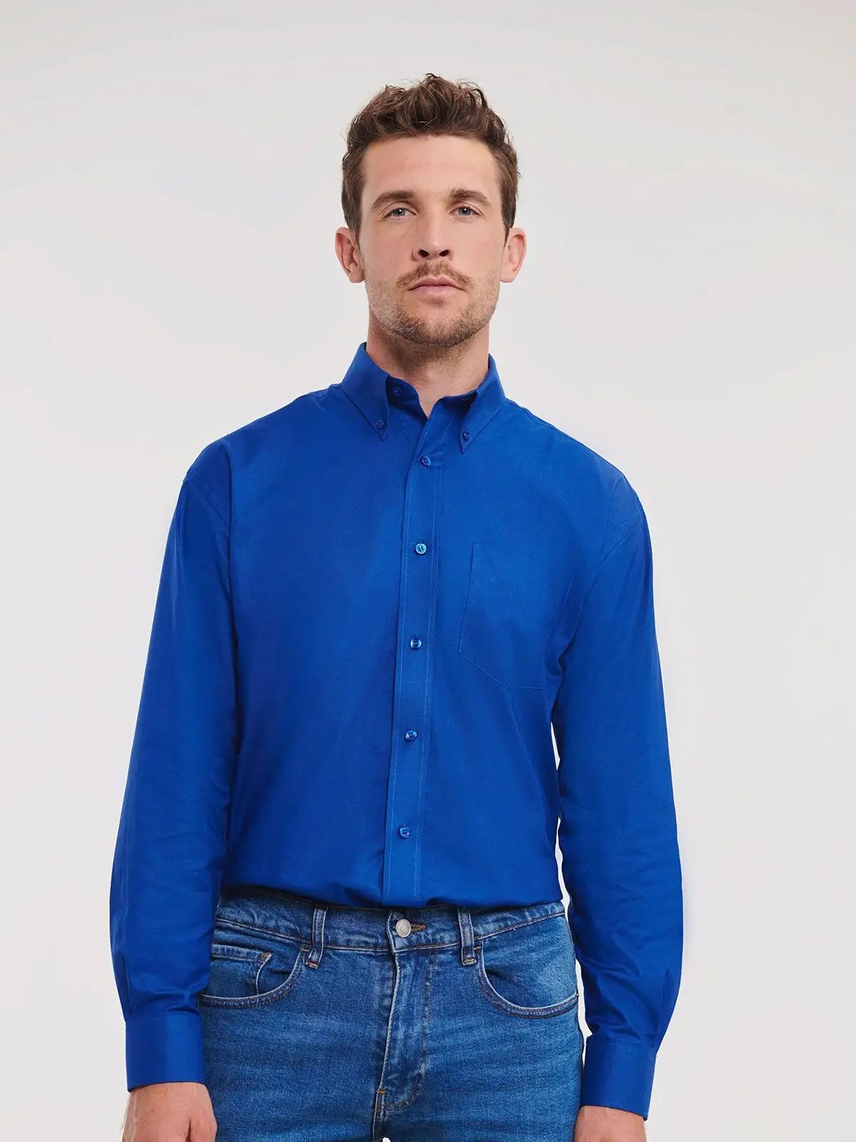Men's Long Sleeve Easy Care Oxford Shirt - Russell