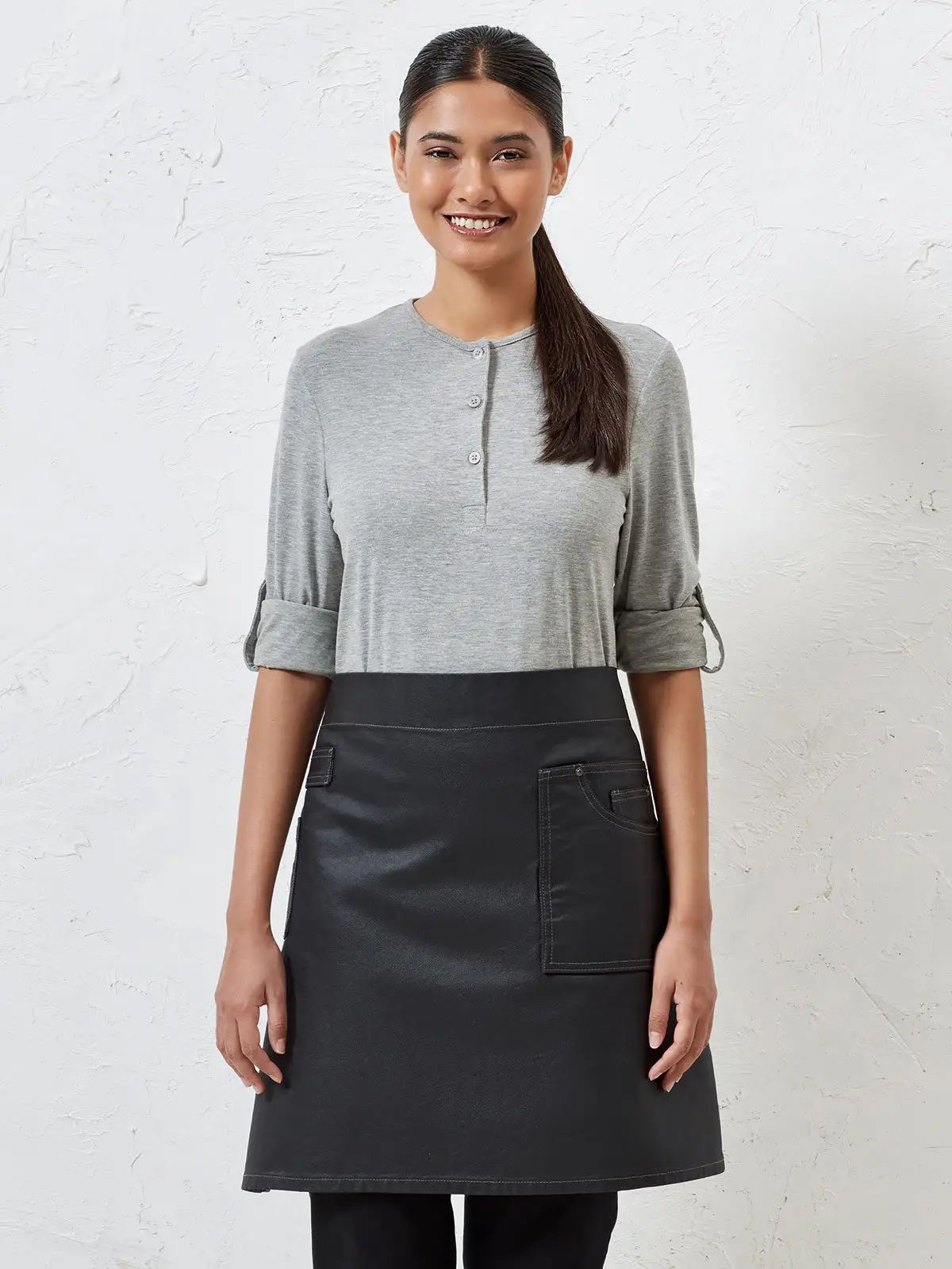 Division Waxed Look Denim Waist Apron - Premier