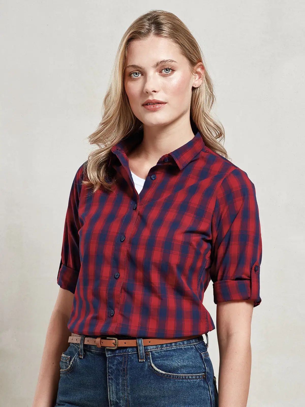 Ladies' LSL 'Mulligan' Check Cotton Bar Shirt     t - Premier