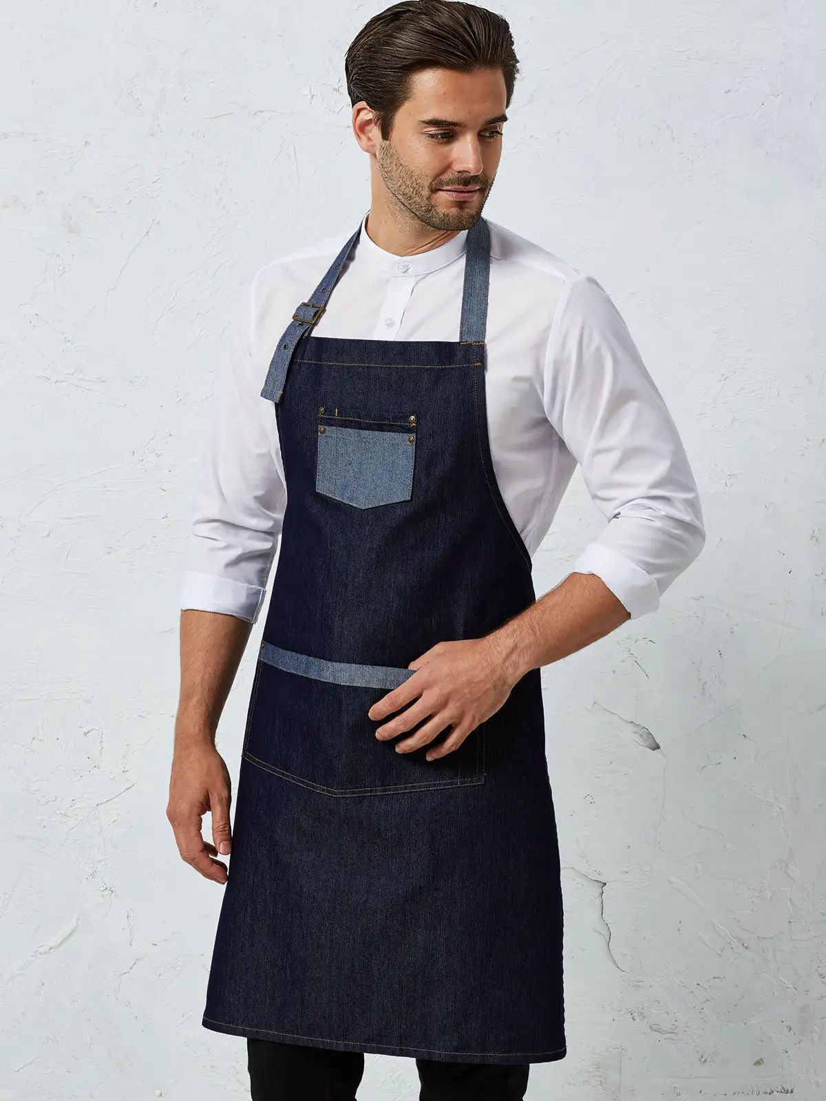 Domain Contrast Denim Bib Apron - Premier