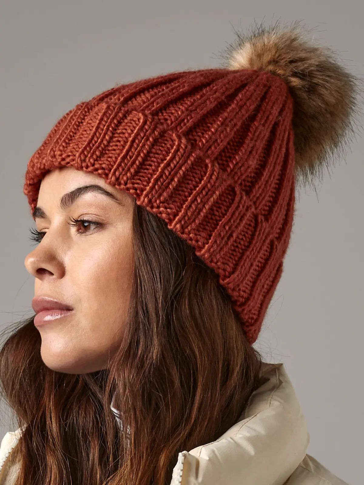 Fur Pom Pom Chunky Beanie - Beechfield